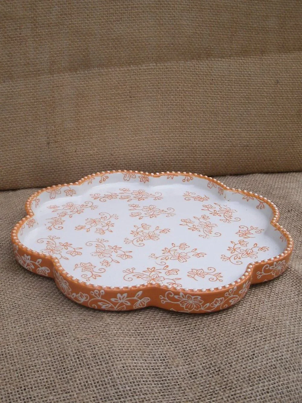 Vintage Temptations by Tara Floral Lace Stoneware Tart Dish